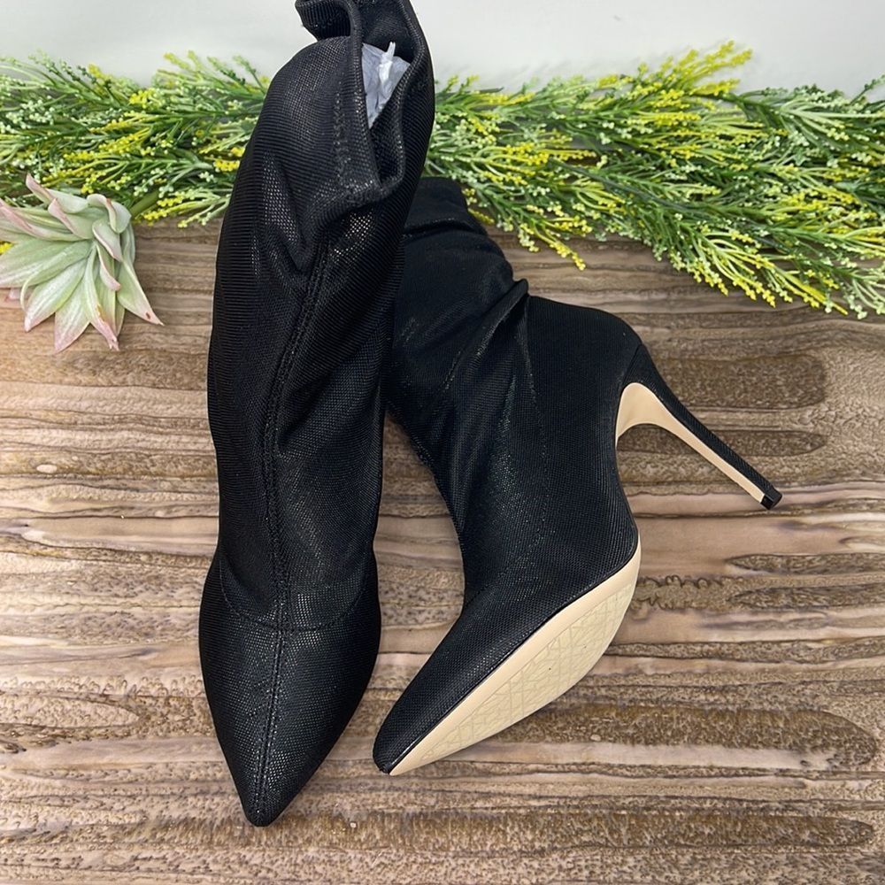 Badgley Mischka Womens Ronnie Fabric Pointed Toe Mid-calf Booties Size 6.5 - Picture 10 of 12